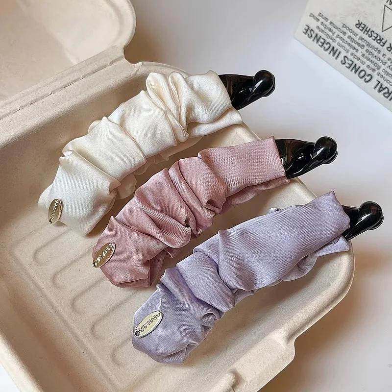 Pince à cheveux banane en Satin pliable, style coréen élégant, solide, pour femmes et filles, orneme