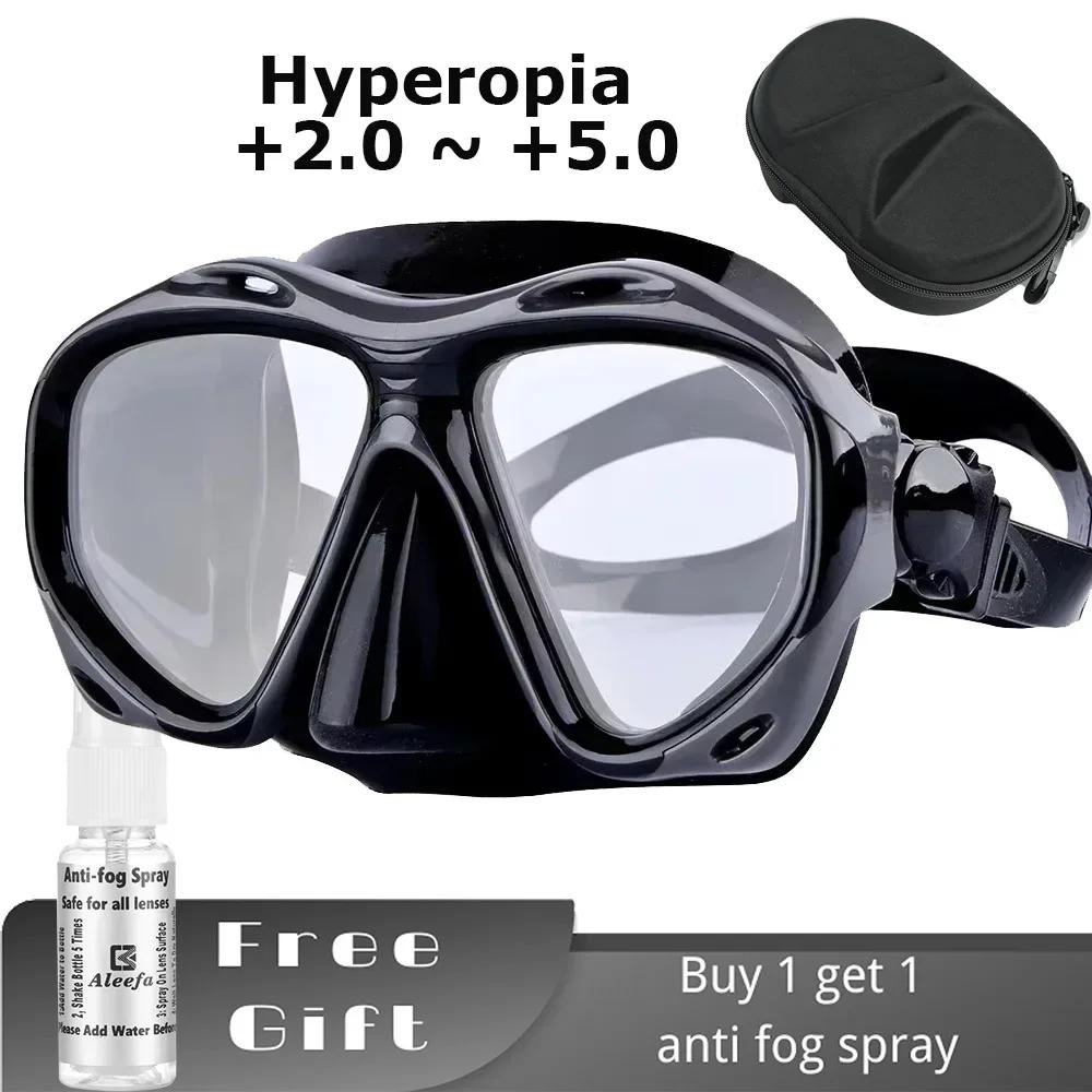 Masque de plongée hypermétropie lentilles verre Guatemala spray anti-buée équipement hommes femmes +2.0 à +5.0