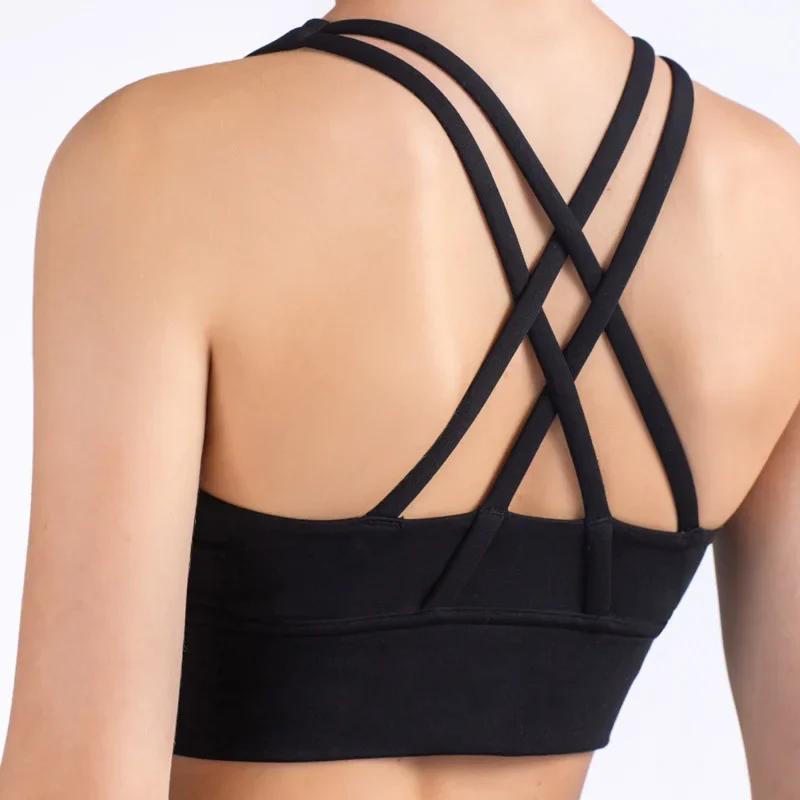 Soutien-gorge sport débardeur respirant femme - Haut court fitness yoga été mode dessus vêtements