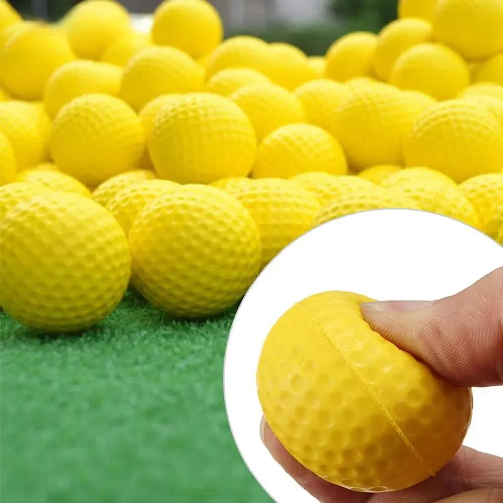 Balles de Golf en mousse PU jaune, 10 pièces, éponge élastique, entraînement de pratique intérieure