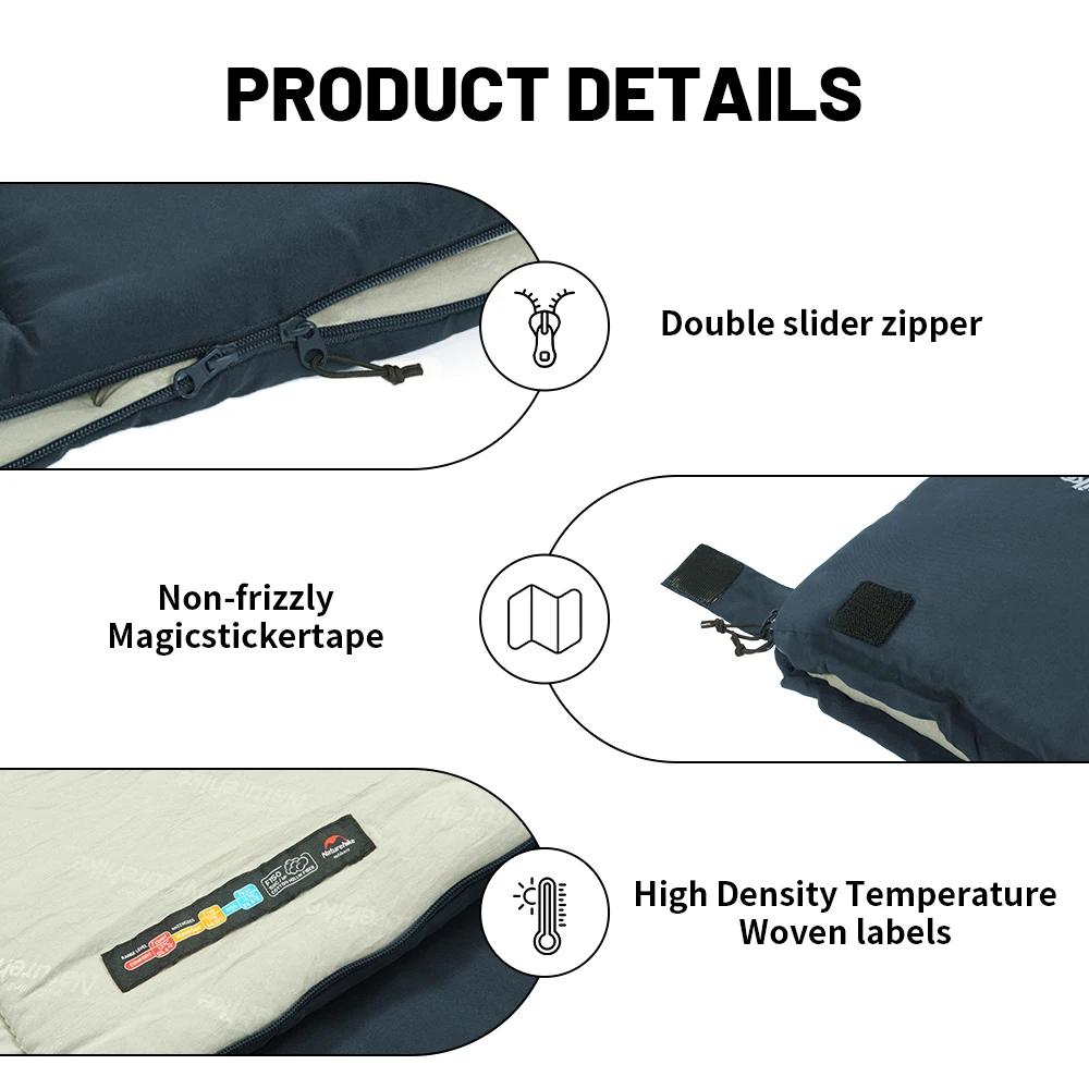 Natureifa-Sac de couchage de camping étanche pour adultes, F150, enveloppe, tente, confortable, chau