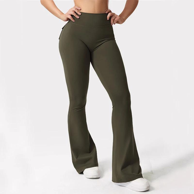 Leggings de Yoga à jambes larges et extensibles pour femmes, sensation nue, vêtements de travail de