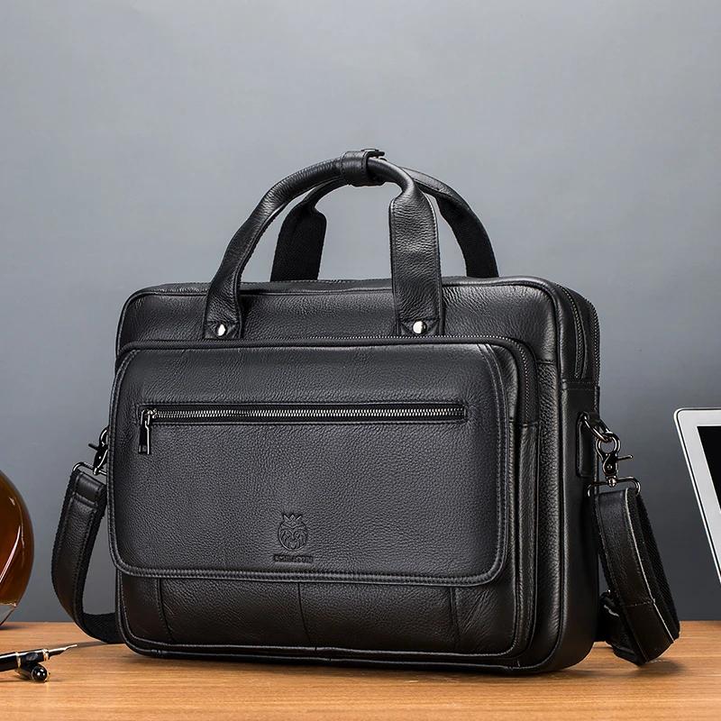 Porte-documents de luxe vintage en cuir véritable pour homme, coque rigide, 16 pouces, sac d'ordinat