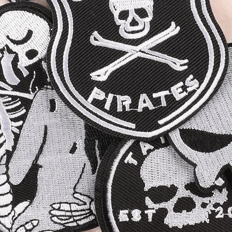Punk patchs fer sur pour vêtements concepteur crâne extérieur brodé Parche Bordado Para Ropa Termoad
