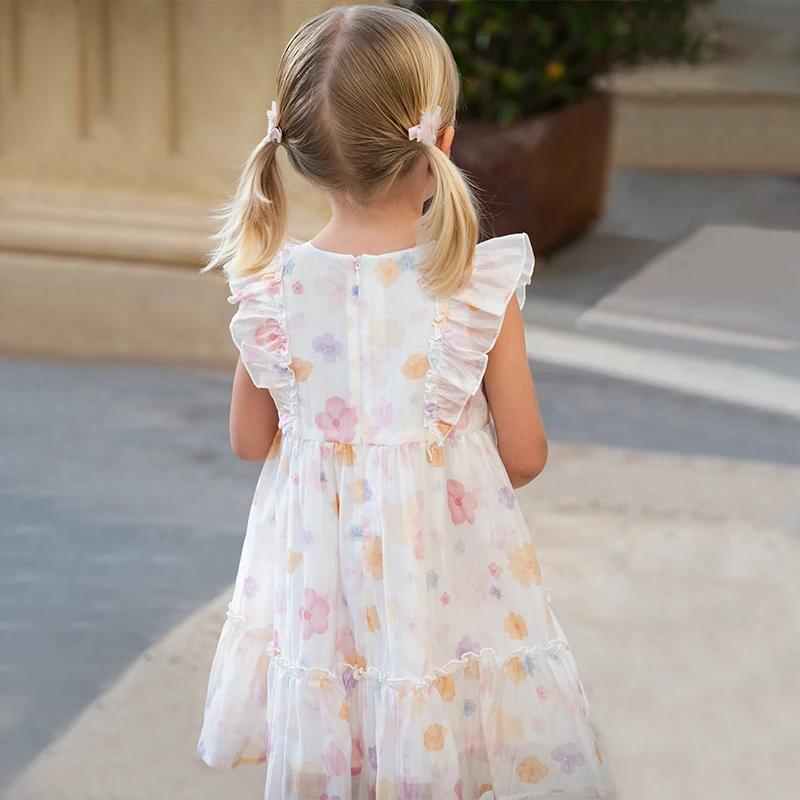 Dave Bella enfants robes printemps été sans manches filles Cool doux jupe coton doux vêtements d'ext