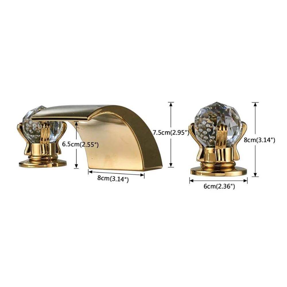 Cascade Or Poli Lavabo F/05 ET Bassin Centre Commercial Robinet 2 lèvent Clip 3 Trous