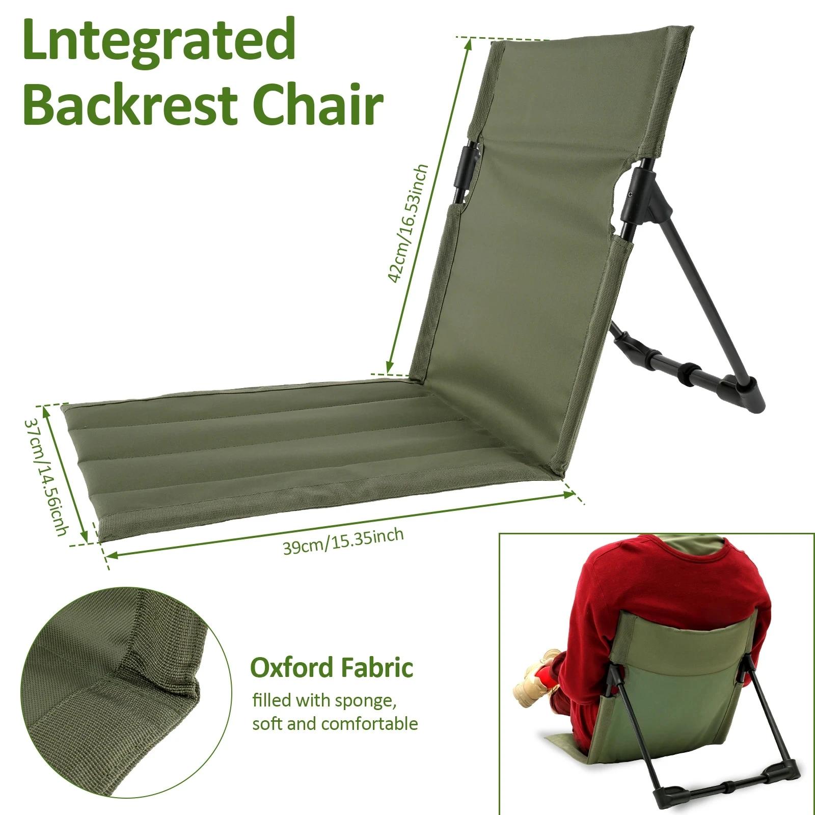 Chaise pliante de Camping en plein air, Portable, pliable, paresseux, coussin de dossier pour pêche,