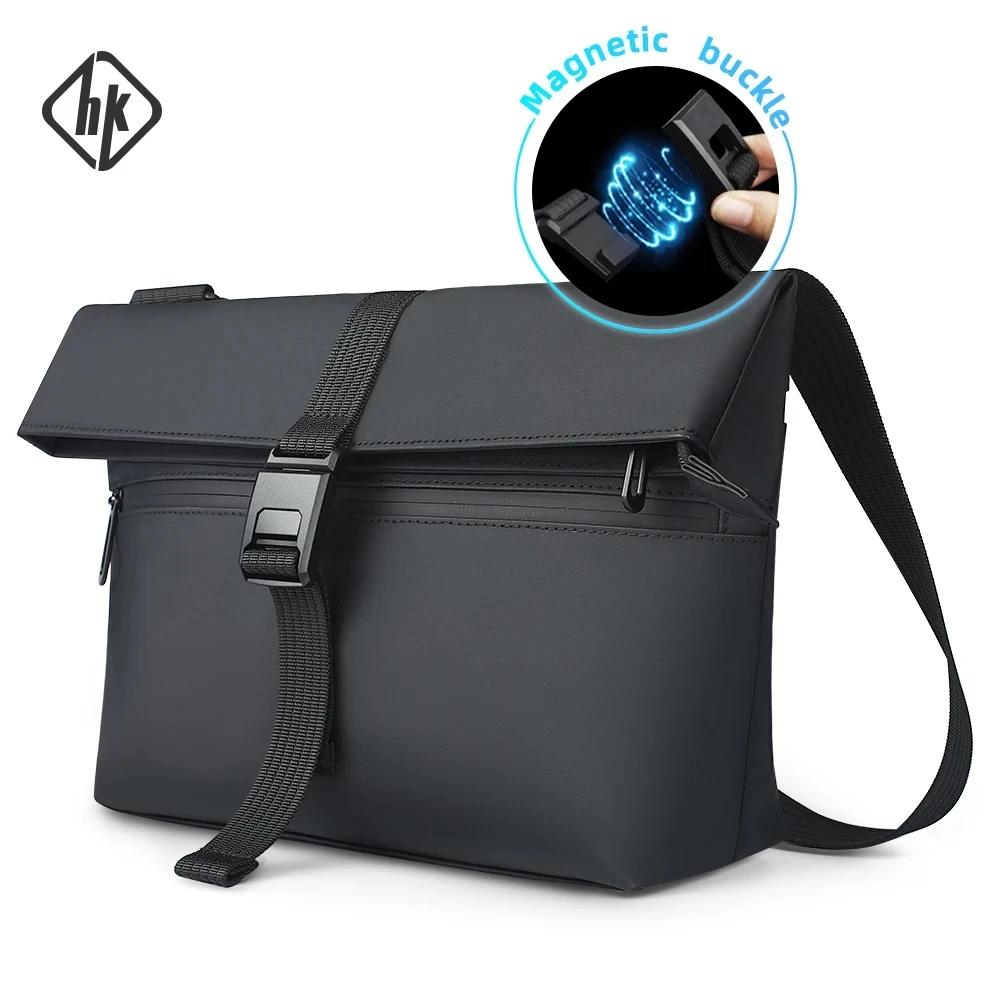 HcanKcan Sac à bandoulière imperméable pour hommes, sac à bandoulière pour ordinateur portable de 13