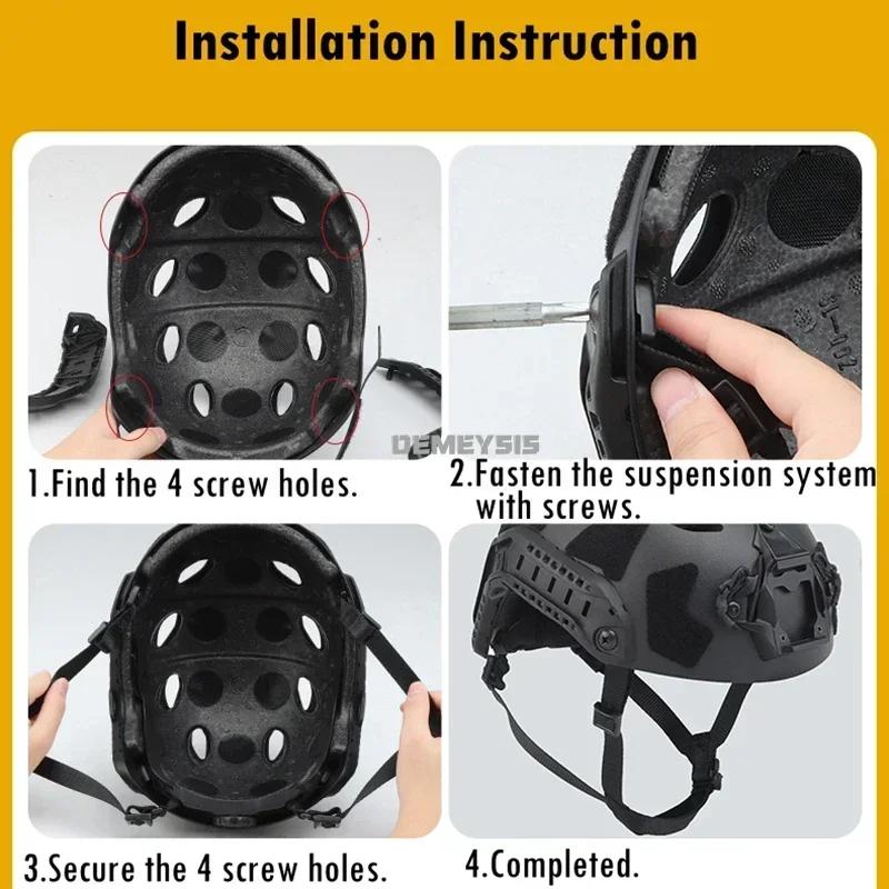 Système de Suspension intérieure de casque, casques CS de tir et de chasse, sangle de verrouillage d