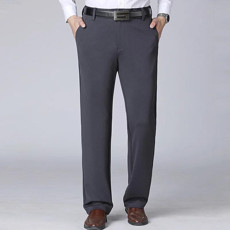 Pantalon d'affaires pour hommes, grande taille 52, taille élastique, pantalon de costume droit, pant