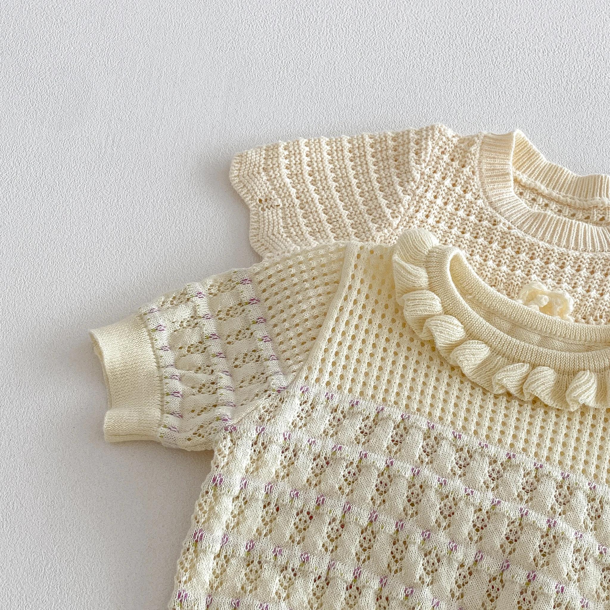 Ensemble décontracté léger et respirant en tricot à manches courtes pour filles, collection été 2026