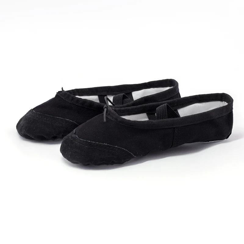 Chaussures de danse classique femmes filles adultes enfants semelle fendue cuir souple toile