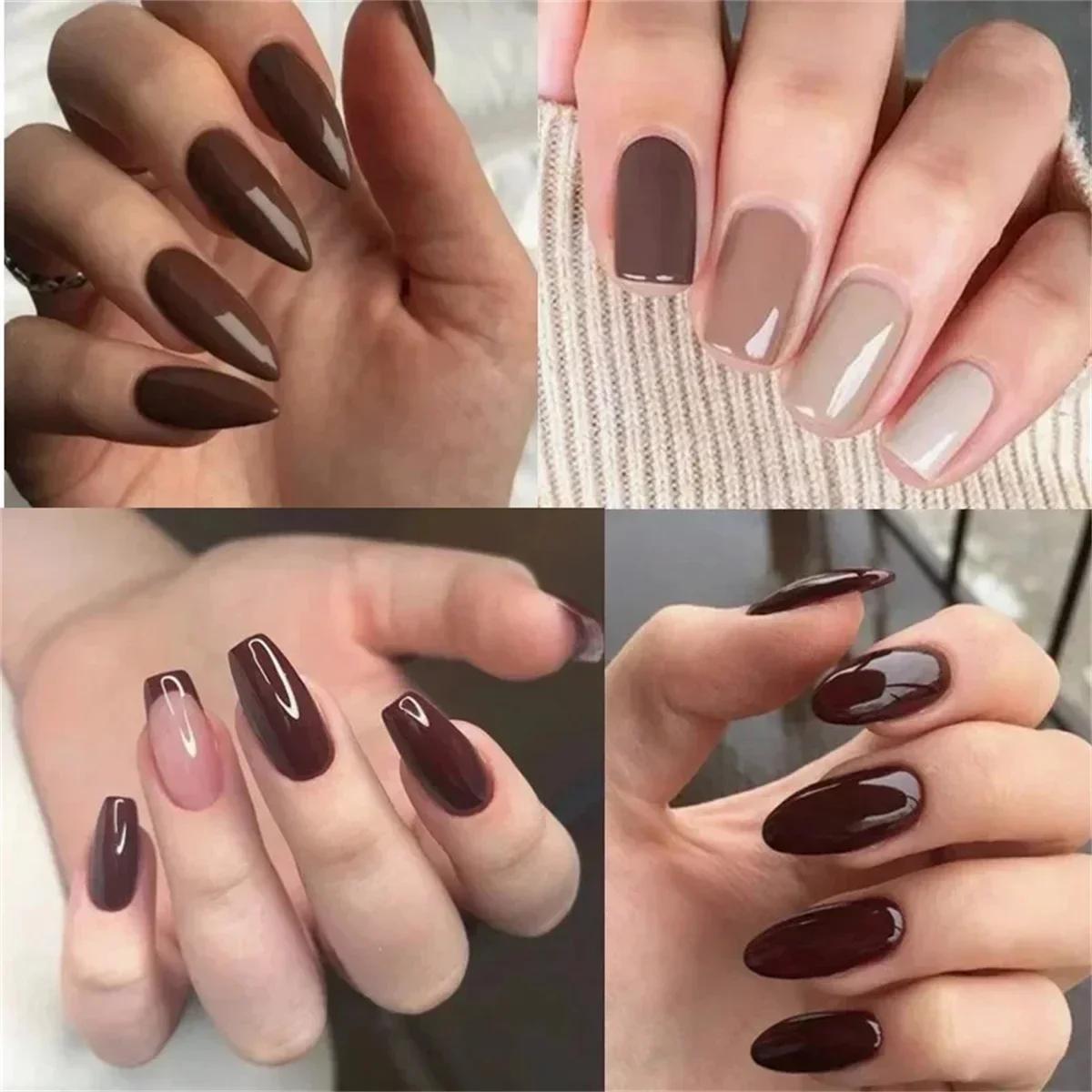 6 pièces Gel vernis à ongles ensemble HEMA gratuit rouge marron couleur Semi Permanent tremper UV Ge