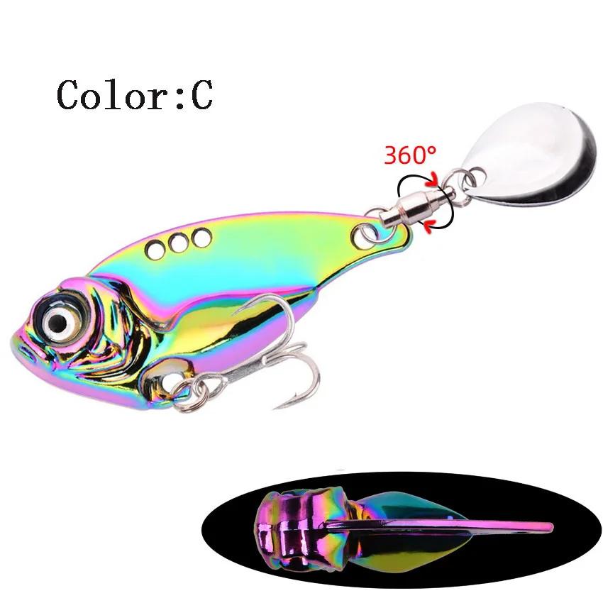 Rotatif paillettes métal VIB 7g 10g 15g 20g leurre de pêche queue rotative Vibration cuillère Spinne