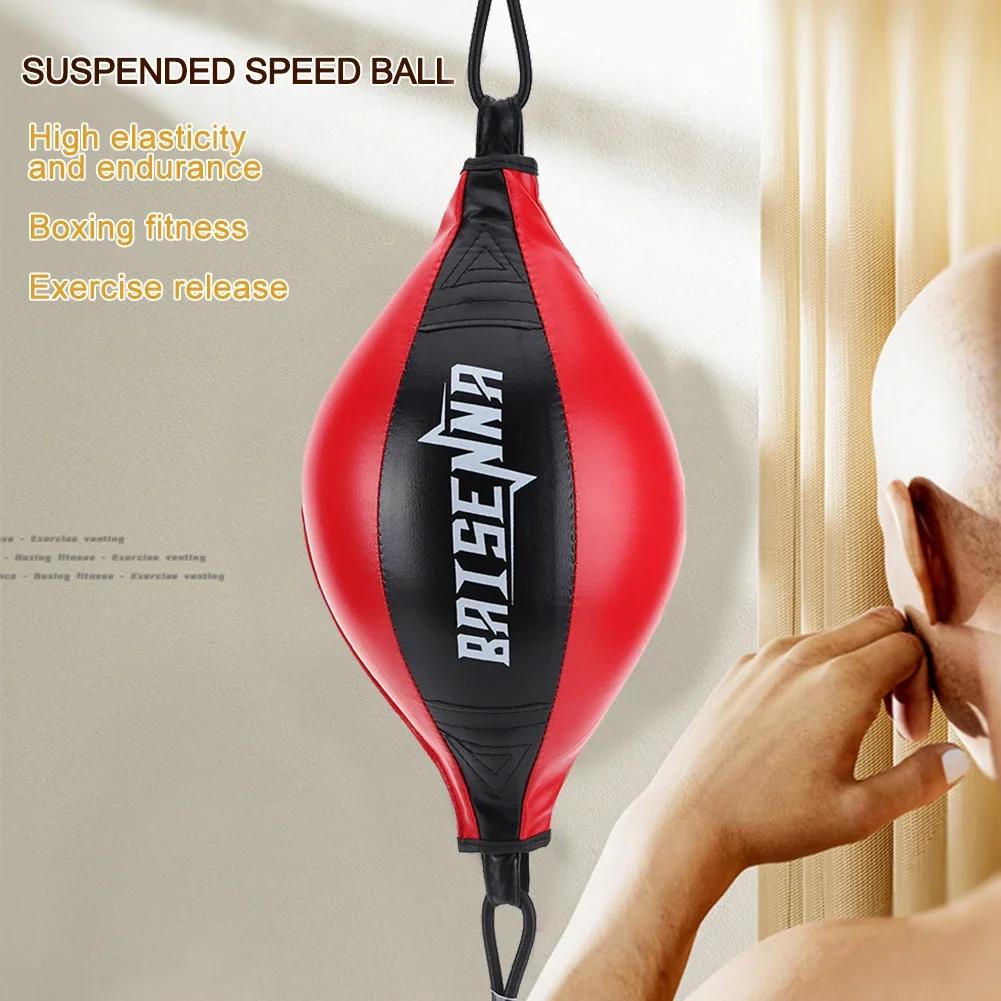 Balle de boxe en cuir IkPU à double extrémité, sac de frappe, vitesse de réaction d'entraînement, éq