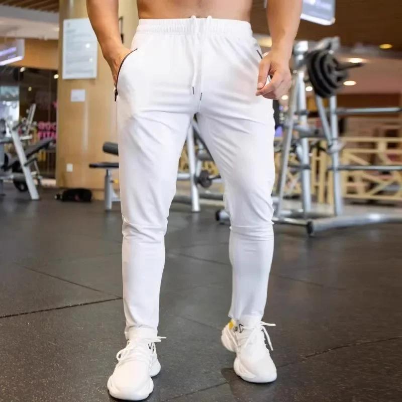 Pantalon automne respirant homme - Tenue course sportive à séchage rapide avec poches zippées
