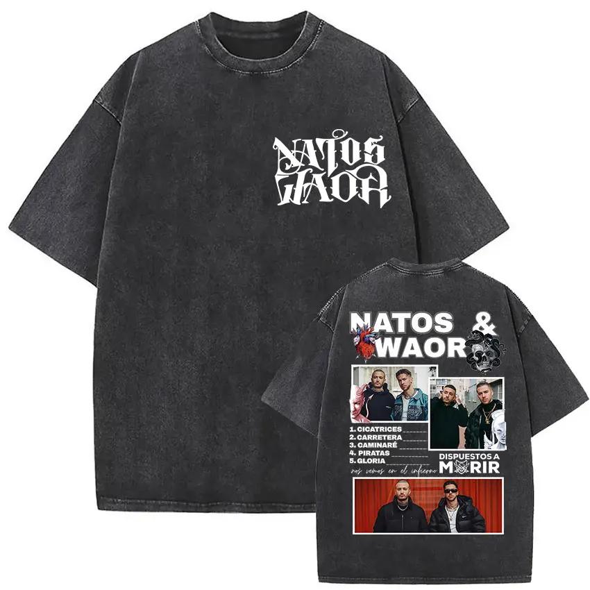 Lavé Vintage NATOS WAOR Hijos De La Ruina Logo Album Merch t-shirts hommes femmes Hip Hop gothique à