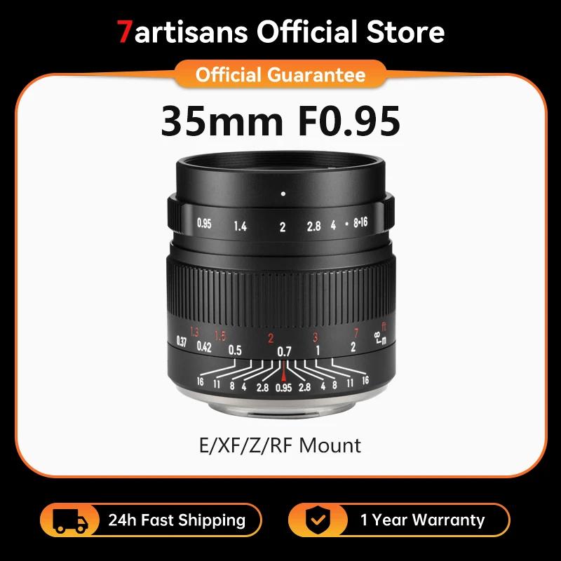7artisans Objectif Portrait 35mm F0.95 Grande Ouverture Pour Sony E ZVE10 FX30 Fuji FX X-T1 X-A1/X-A