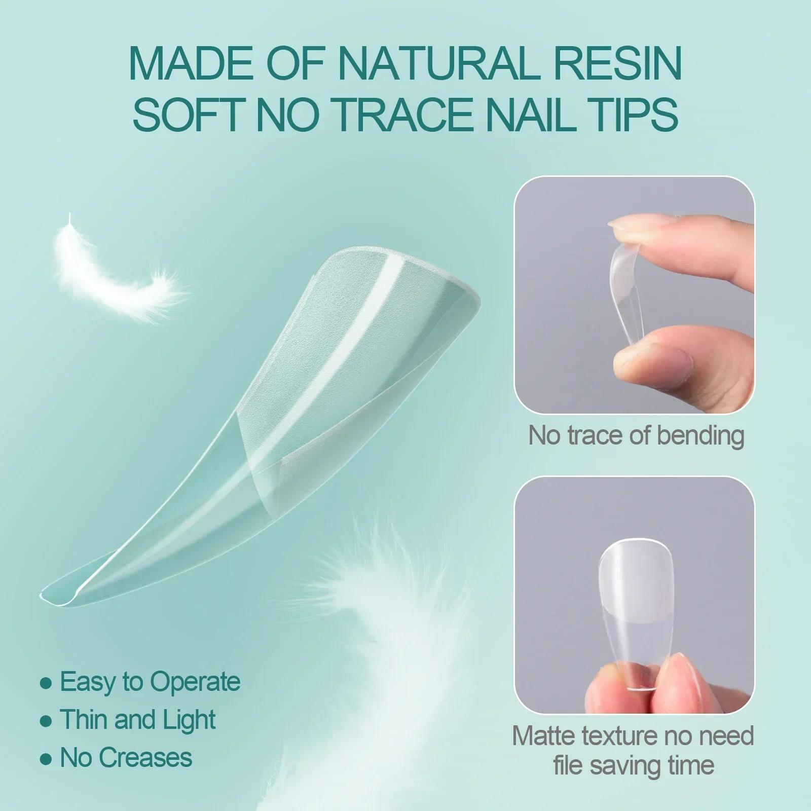 Nailpop-Faux ongles gel X, extensions d'ongles faciles à tremper, forme moyenne et courte, amande/ca