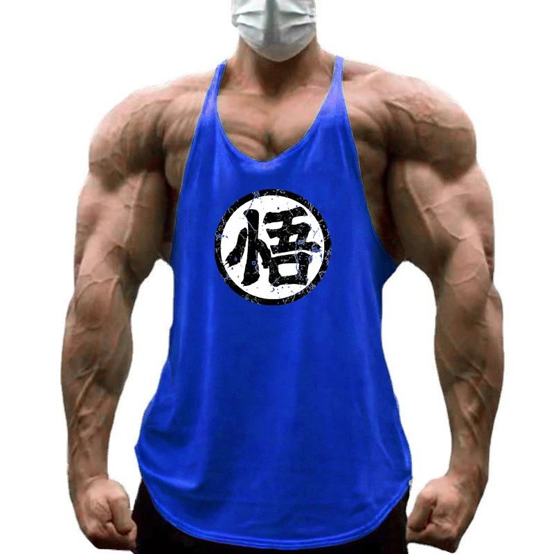 Gym Fitness musculation bretelles T-Shirt hommes mode impression Sport sans manches gilets été coton