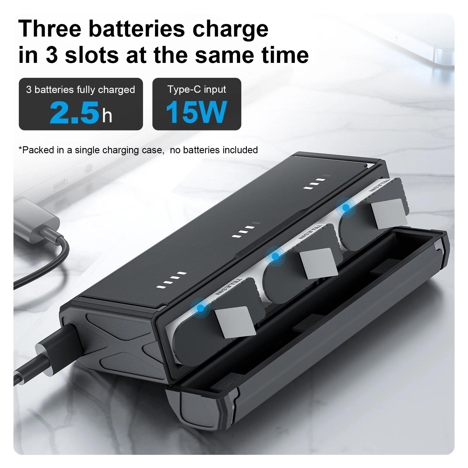 TELESIN 1750 mAh batterie d'endurance pour GoPro Hero 12 11 10 9 accessoires Gopro avec boîtier de b