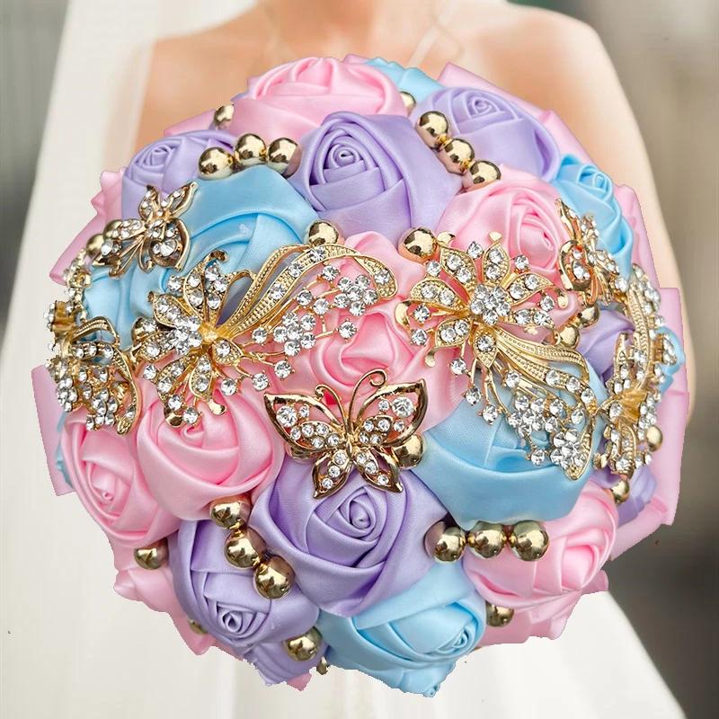 Offre spéciale rouge luxe magnifique mariage Bouquet de mariée élégant perle mariée demoiselle d'hon