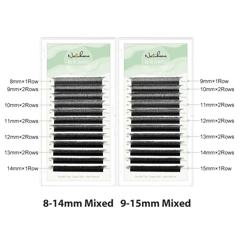 NATUHANA Extensions de cils en forme de W 4D 5D Volume ventilateurs de Volume préfabriqués cils en f