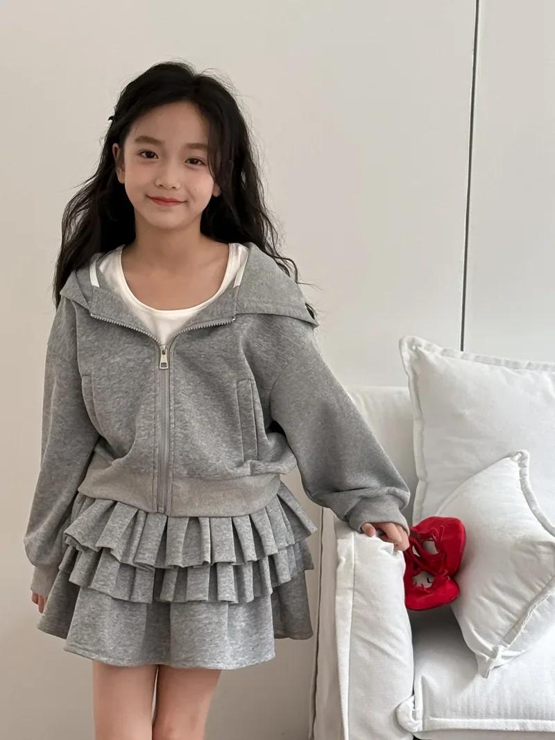 Ensemble de jupe bouffante A-Line Cake pour bébé fille, sweat à capuche avec chapeau à fermeture écl
