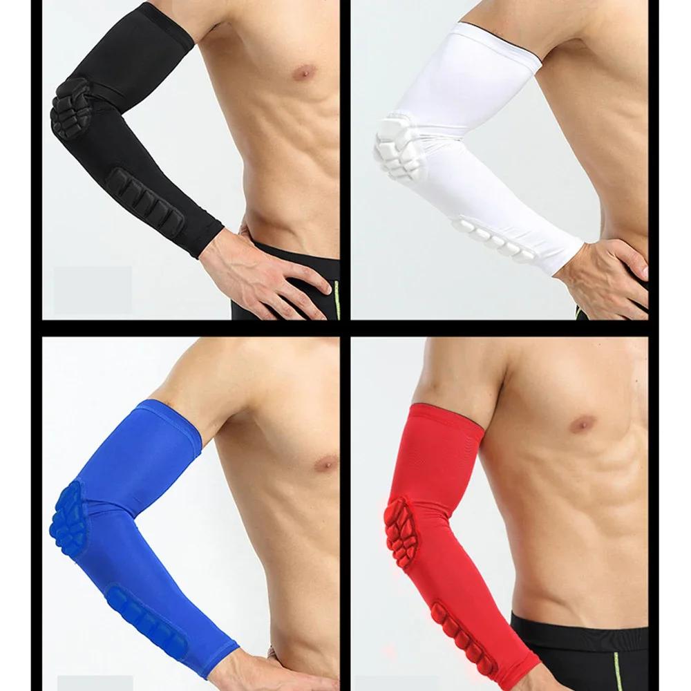 1 pièces coudières Compression tireur manches hommes femmes bras manches avec coussinet pour basket-