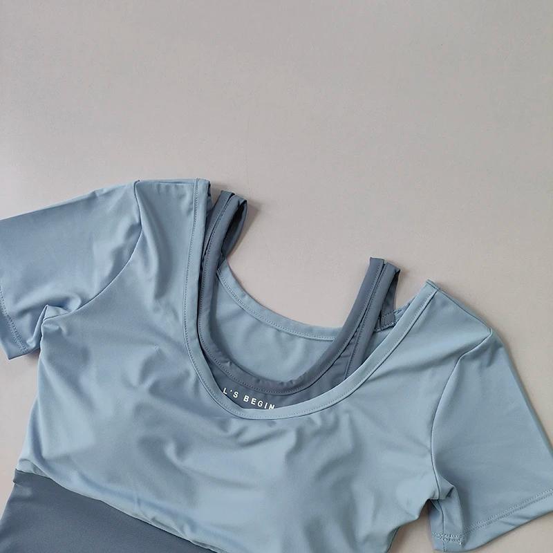 Haut de sport deux pièces pour femmes - Soutien-gorge intégré et respirant été