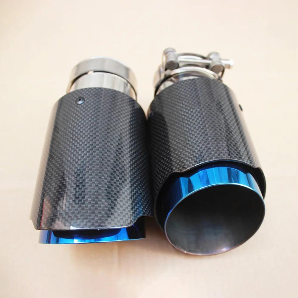 Embout de silencieux en fibre de carbone brillant pour voiture, système d'accès, silencieux de tuyau