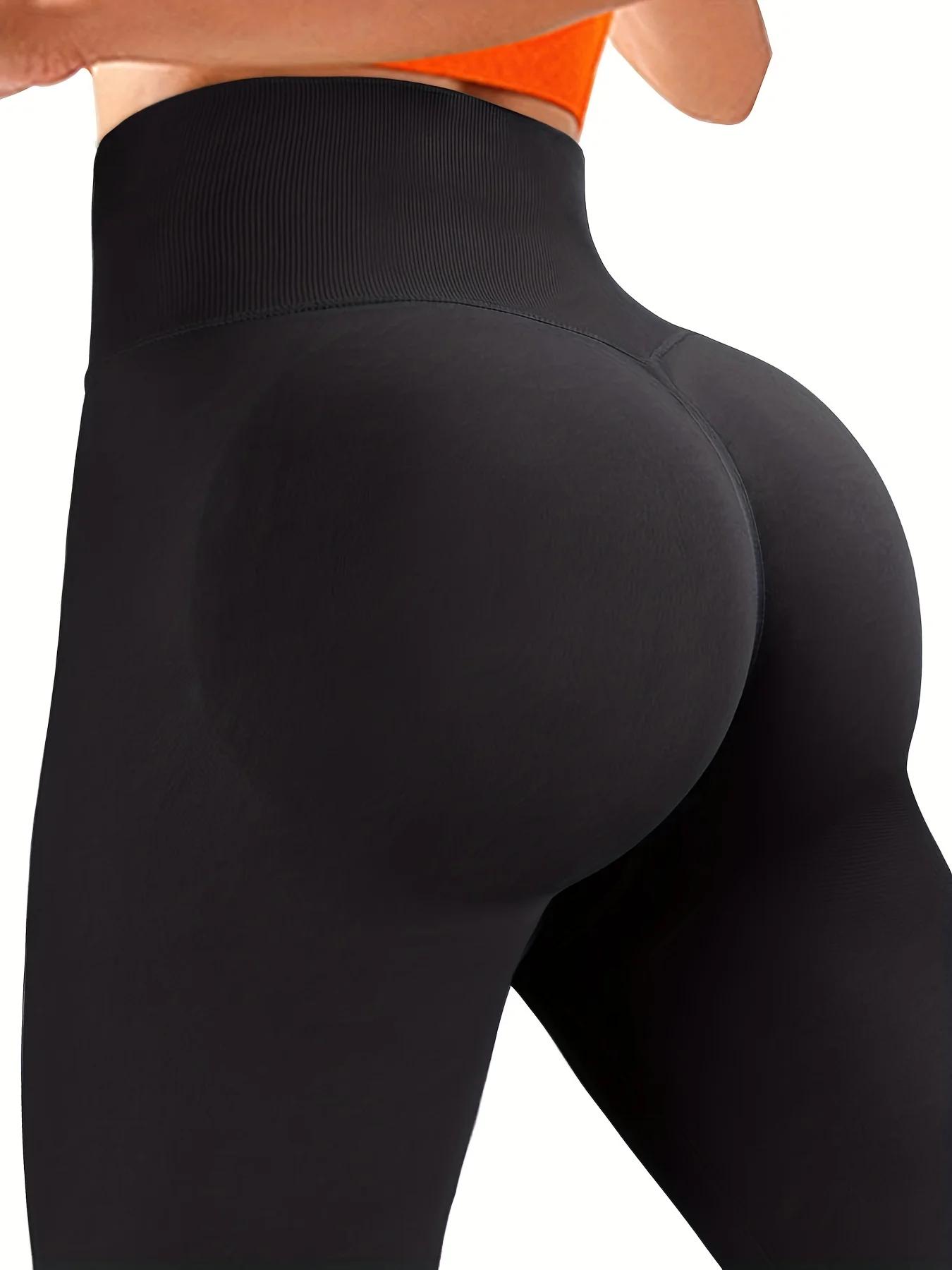 Leggings froissés femme taille haute sans couture - Parfait yoga et entraînement fitness