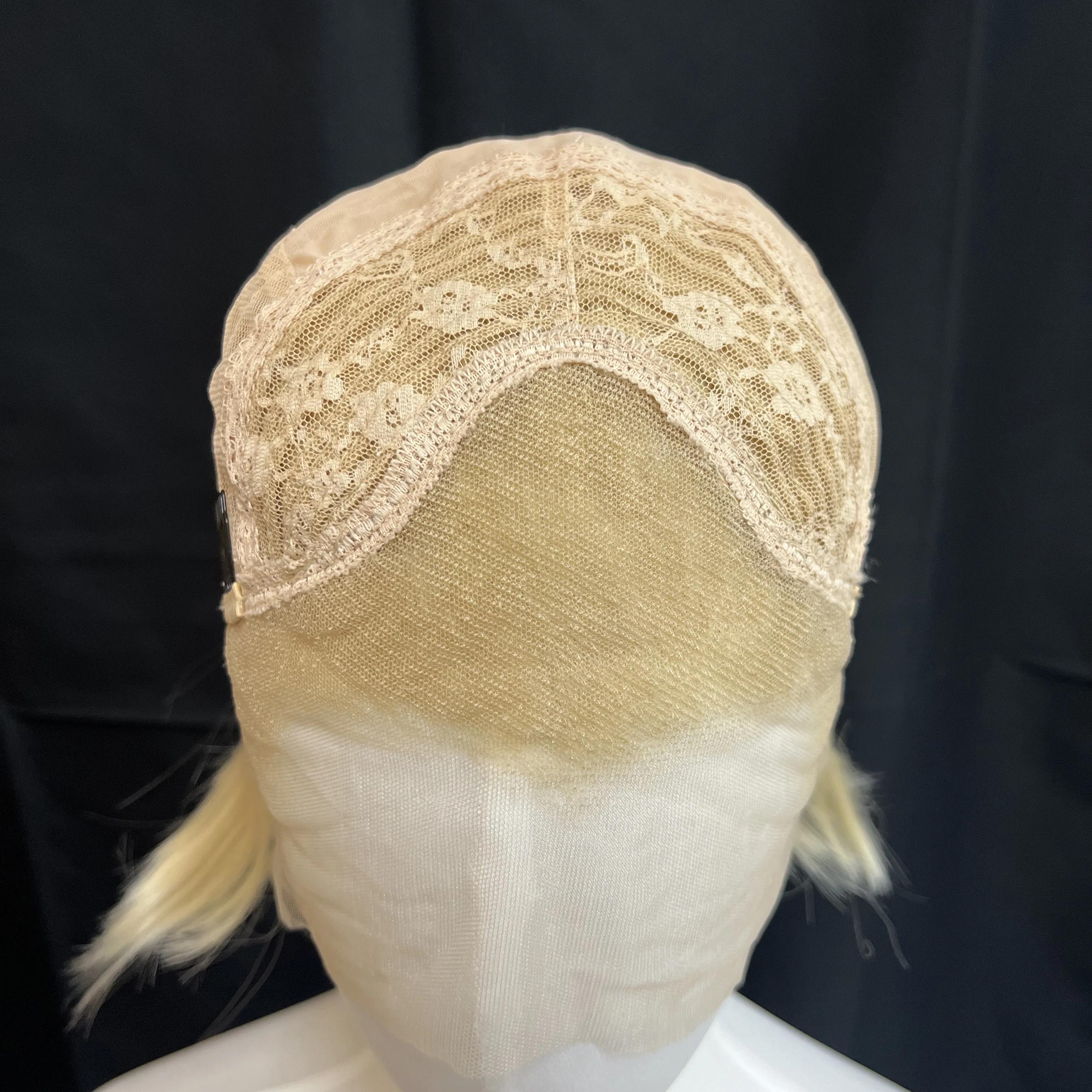 Ashely – perruque Lace Front Wig synthétique Blonde courte, 13x4, naissance des cheveux naturelle, F
