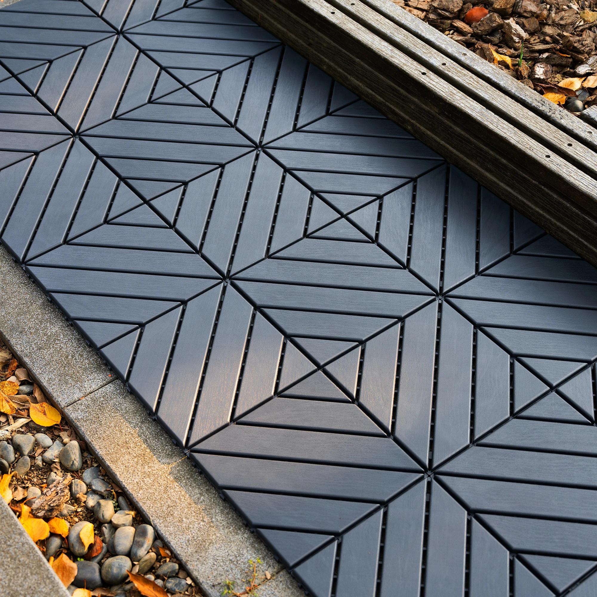 Carreaux de terrasse imbriqués en plastique, carreaux carrés étanches, utilisation par tous les temp