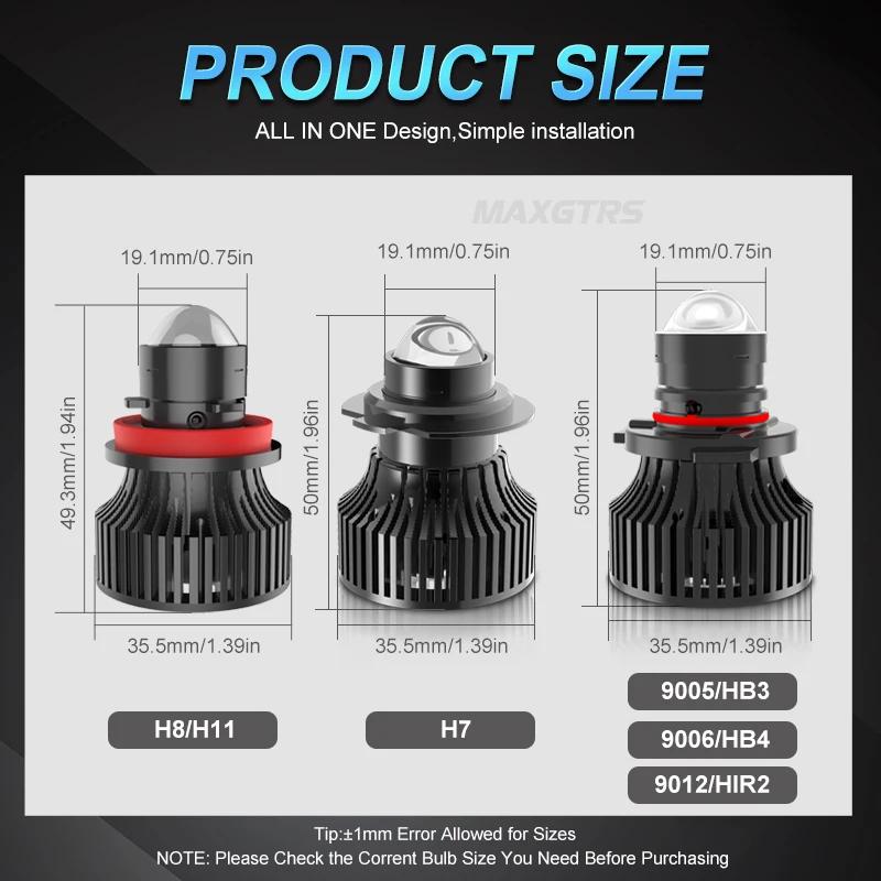 Ampoule de phare Laser pour automobile H7 H11 9005 9006, Mini lentille de projecteur, feu antibrouil