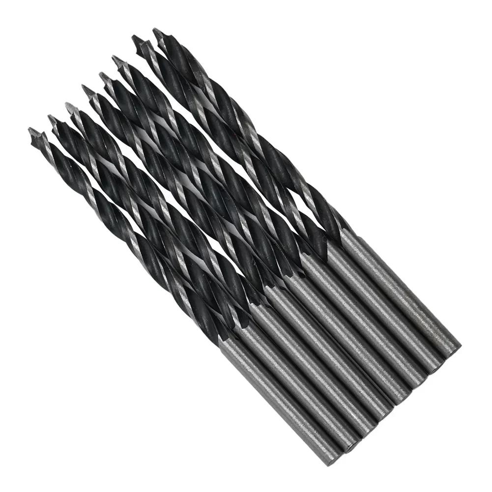 Jeu de 8 forets à bois de 3 mm pour le travail du bois, foret spiralé en acier à haute teneur en car