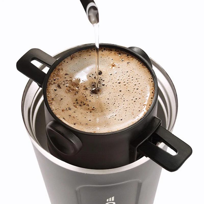 Filtre à café Portable, entonnoir réutilisable, infuseur à thé, goutte-à-goutte en acier inoxydable,