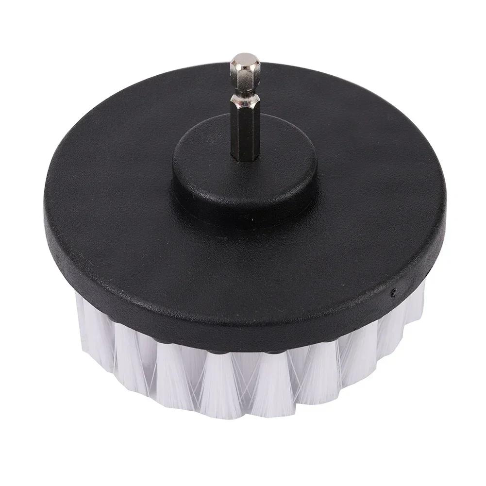 Tête de brosse de forage, 4 pouces, brosses souples, fixation pour tapis, cuir, rembourrage, nettoya