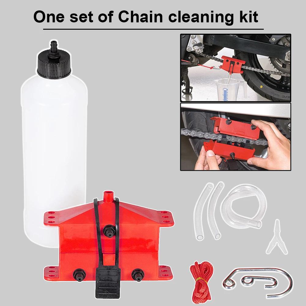 Kit de machine de nettoyage de chaîne de moto, brosse, outil de nettoyage d'engrenage, dispositif d'