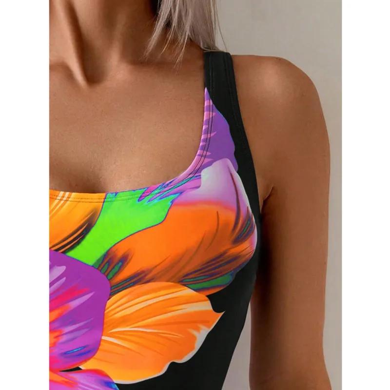 Été imprimer Sexy une pièce maillots de bain fermé femmes maillots de bain Push Up vêtements de nata