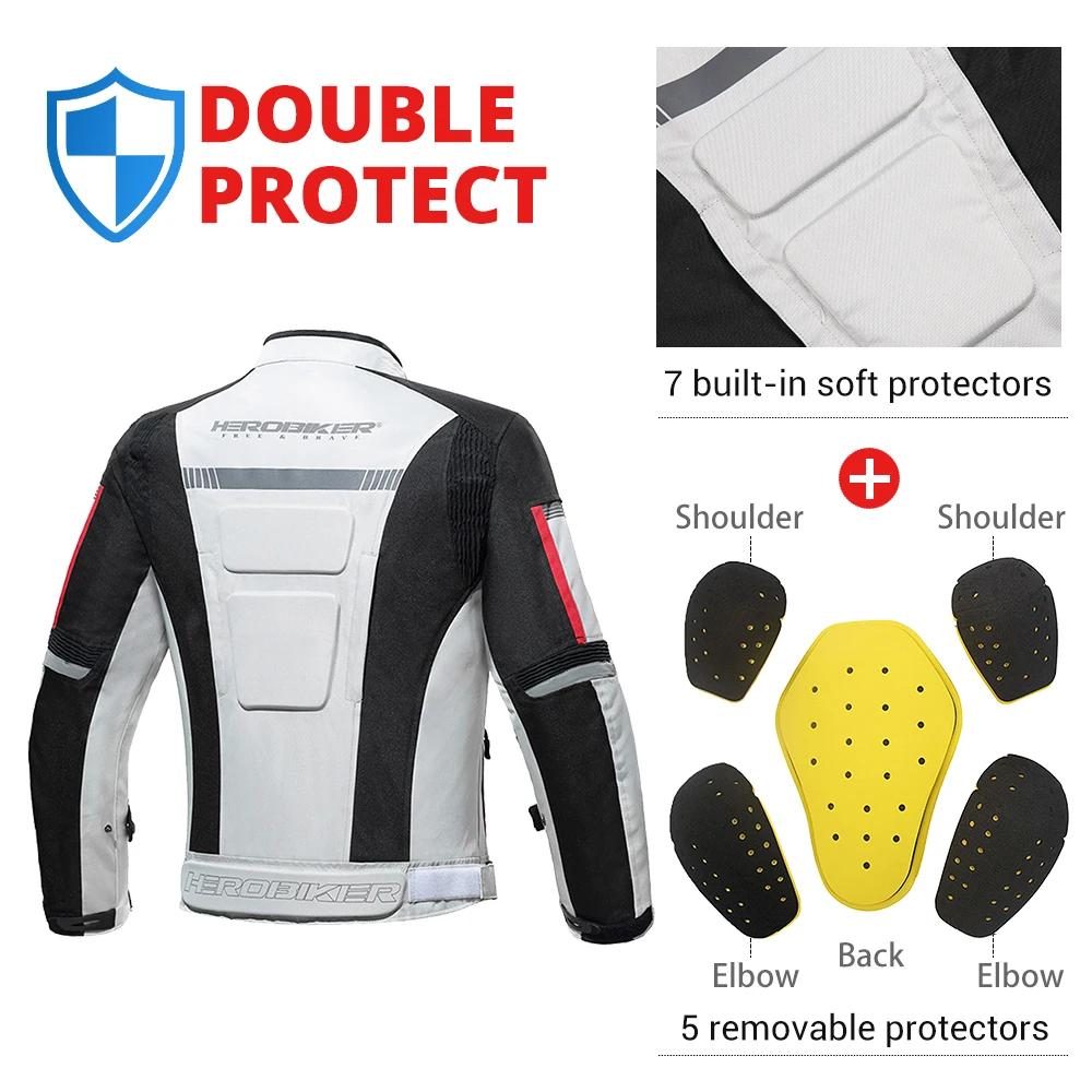 HEROBIKER-Veste de moto imperméable pour homme, veste de course, pantalon de moto portable, veste de