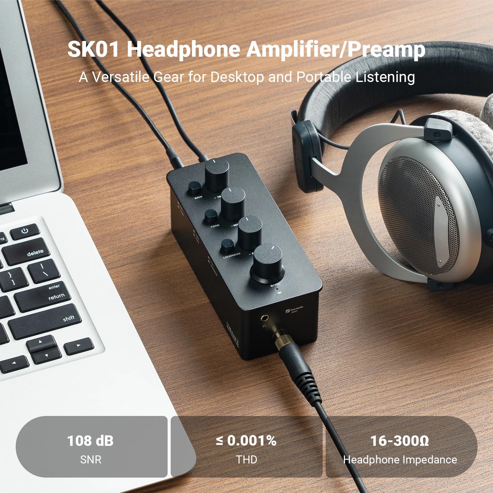 Fosi Audio SK01 amplificateur et préamplificateur de casque 2 en 1 pour écouteurs, amplificateur de