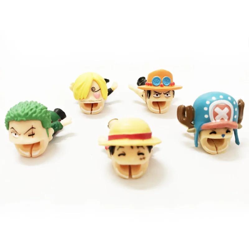 Anime une pièce câble de données de téléphone manchon de protection dessin animé Zoro Chopper Luffy