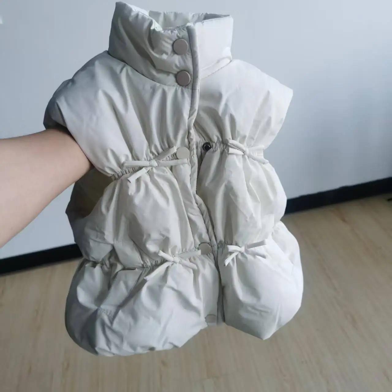 HoneyCherry filles couleur unie gilet automne et hiver nouveau à la mode enfants coton gilet hiver f