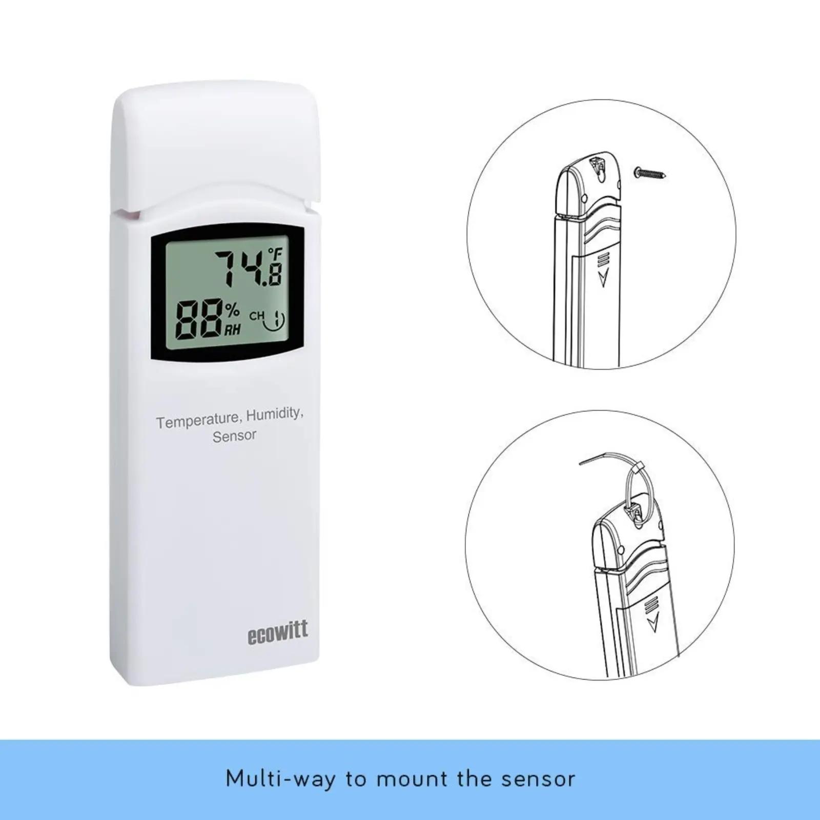 Thermomètre hygromètre sans fil Ecowitt WN31(WH31) à 8 canaux avec capteur de température et d'humid