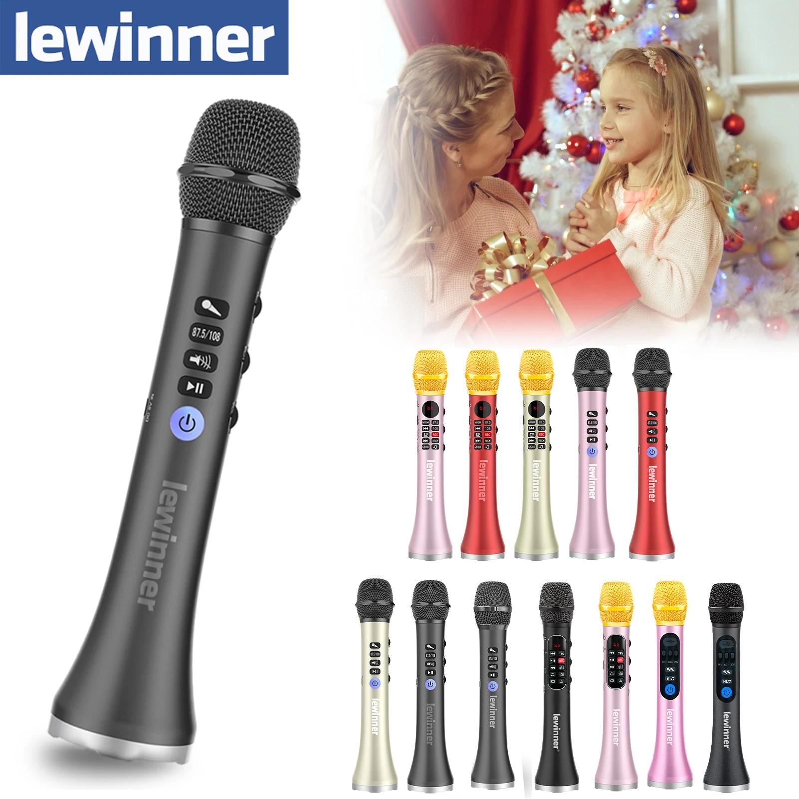 Lewinner – Microphone karaoké, haut-parleur sans fil, Bluetooth, 15-20W, avec emballage cadeau, pour