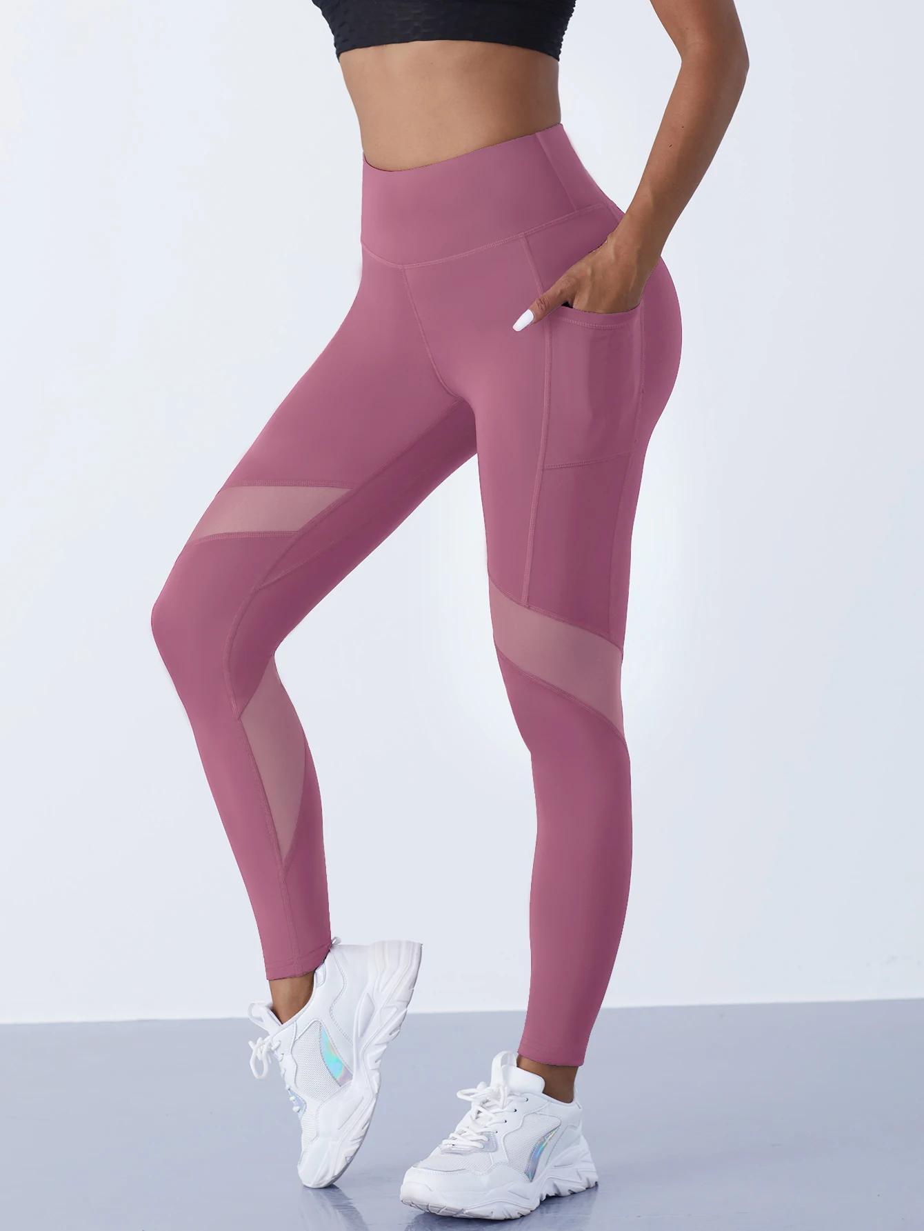Pantalon de Yoga en maille pour femmes, Leggings façonnant, taille haute, contrôle du ventre, hanche