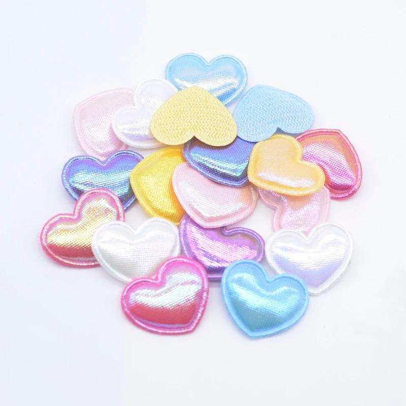 100 pièces 22*18mm coeur coloré Applique pour chapeau fait à la main artisanat vêtements patchs de c