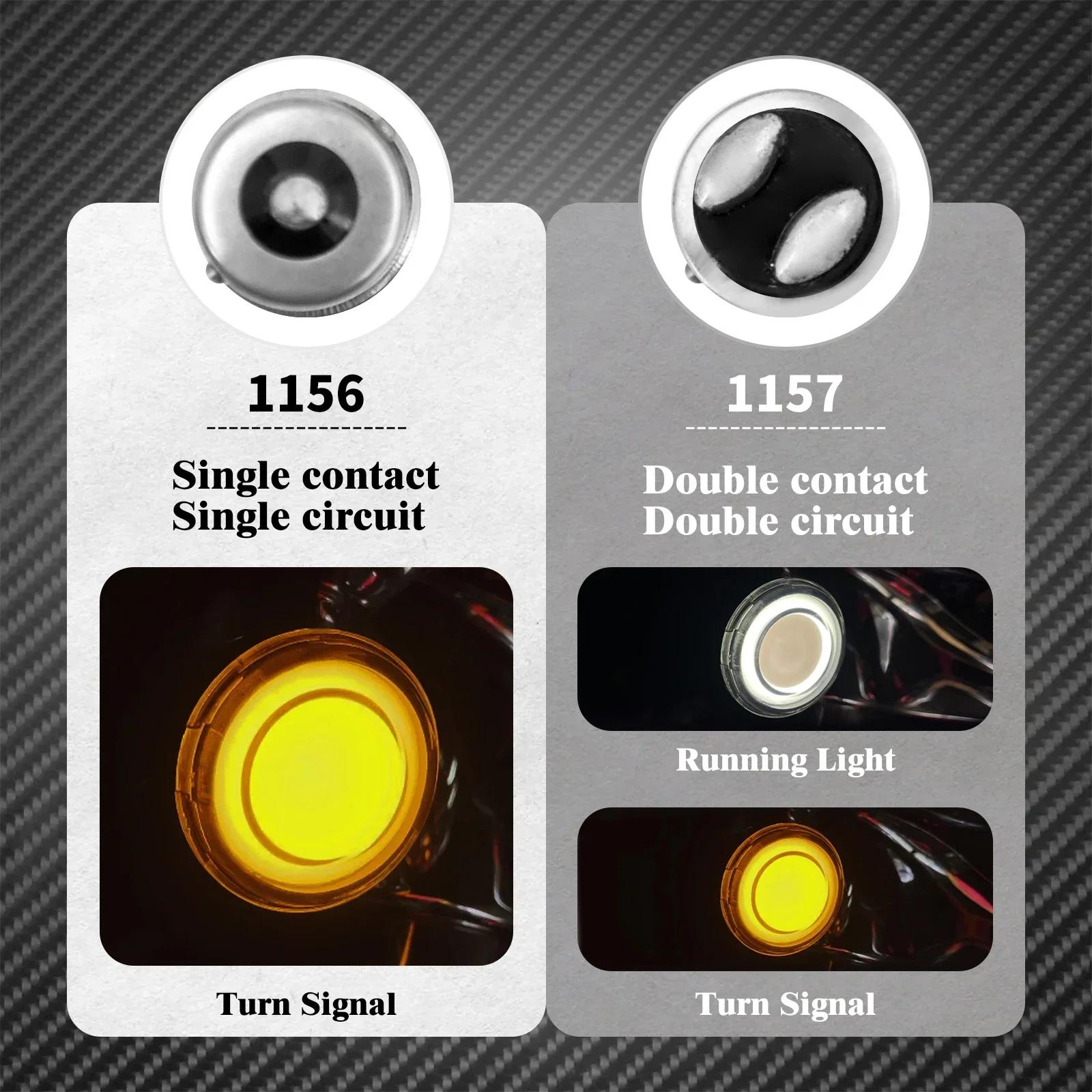 Conversions de clignotants de moto panneau lumineux LED 1156 1157 Style balle pour Harley Sportster