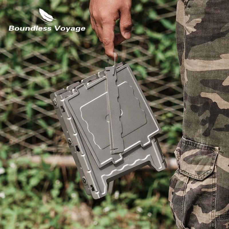 Poêle à bois titane Boundless Voyage - Brûleur pliant camping ultraléger - Barbecue portable sac à dos